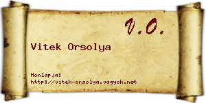 Vitek Orsolya névjegykártya